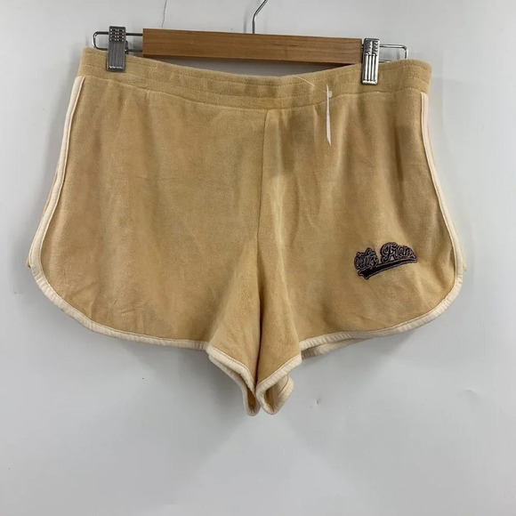 Iets Frans Women's Velour Logo Runner Shorts In Tawny Port Size L NWT - Picture 2 of 12